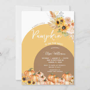 Boho Rust Orange Pumpkin är på babyduschen Inbjudningar