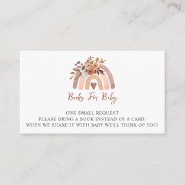 Boho Rust Terracotta Baby Shower Bokar för Baby Tilläggskort