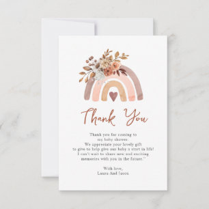 Boho Rust Terracotta Rainbow Baby Shower Tack Kort