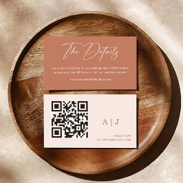 Boho Rust TerrakottaDetaljer Bröllop Tilläggskort