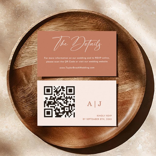 Boho Rust TerrakottaDetaljer Bröllop Tilläggskort (Skapare uppladdad)