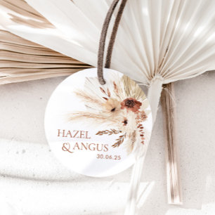 Boho Rust Wedding Favor Märkres Tack HAZEL Gåvor Etiketter