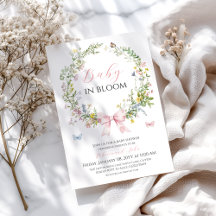 Boho Rustic Baby i Bloom Rosa Bow Baby Shower