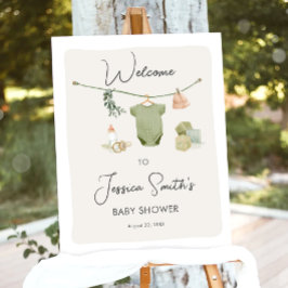 Boho Rustic Baby Shower Boy Neutralt Välkommen Poster