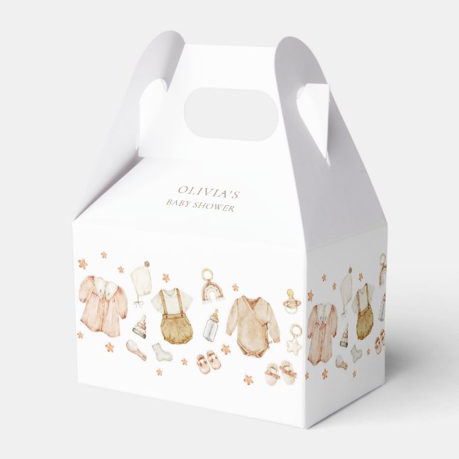 Boho Rustic Barnkläders Baby Shower Presentaskar (Baksidan Sidan)