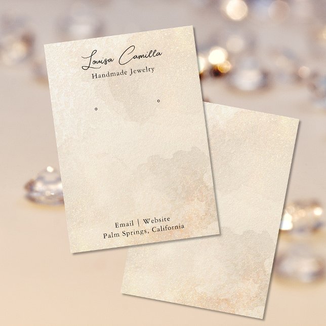 Boho Rustic Beige Anpassningsbar Earring Visning C Visitkort (Skapare uppladdad)