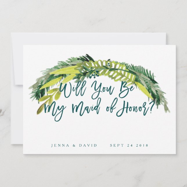 Boho Rustic blir mitt Maid of honor-kort Inbjudningar (Framsida)