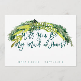 Boho Rustic blir mitt Maid of honor-kort Inbjudningar