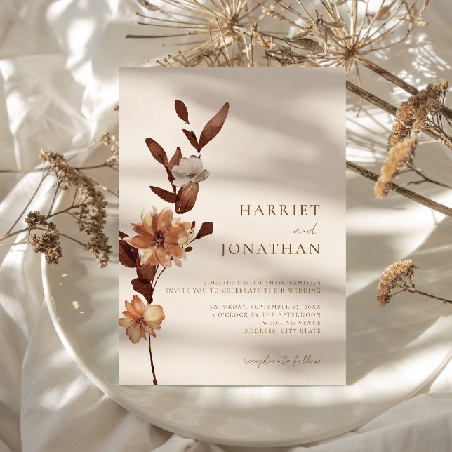 Boho Rustic Blommigt Bröllop Inbjudningar (Skapare uppladdad)