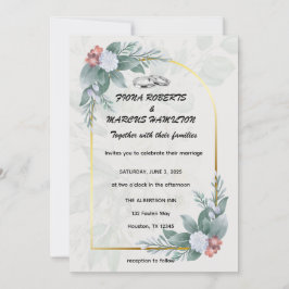 Boho Rustic Blommigt & Elegant bröllop-inbjudan Inbjudningar