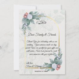 Boho Rustic Blommigt & Elegant bröllop Tack Kort