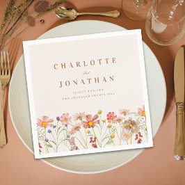 Boho Rustic Blommigt Fall Wedding Pappersservett