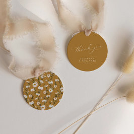 Boho Rustic Blommigt Gult Bröllop Anpassningsbar T Gåvor Etiketter