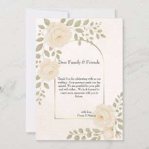 Boho Rustic Blommigt & Minimalist Elegant bröllop Tack Kort