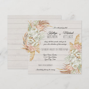 BOHO Rustic Blommigt Pampas Handflatan Foliage Brö Inbjudningar