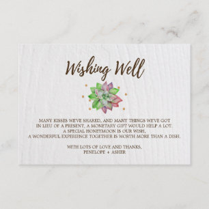 Boho Rustic Blommigt Succulent Bröllop Wishing wel Tilläggskort