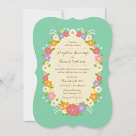 Boho Rustic Blommigt WAN Bröllop (Mint) Inbjudningar