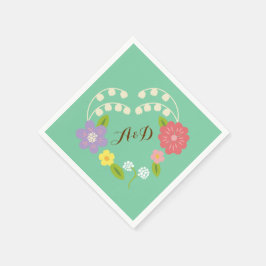 Boho Rustic Blommigt WAN Bröllop (Mint) Pappersservett