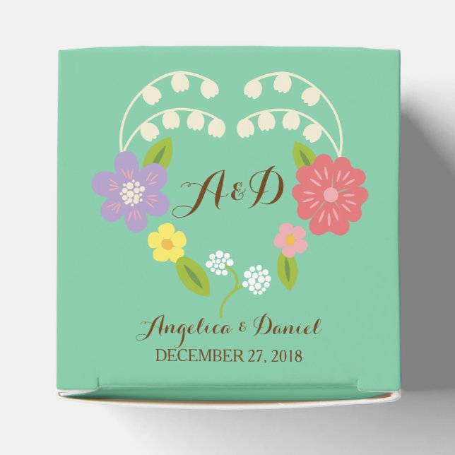 Boho Rustic Blommigt WAN Bröllop (Mint) Presentaskar (Överdel)