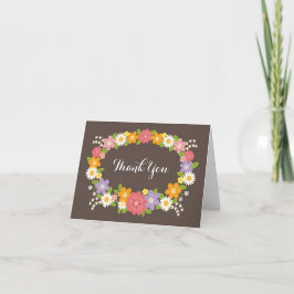 Boho Rustic Blommigt Wandec Bröllop Tack Kort