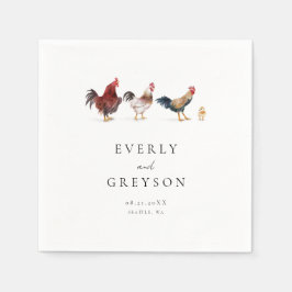 Boho & Rustic Chicken Bröllop Pappersservett
