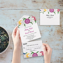Boho Rustic Colorful Flowers Vår Blommigt Bröllop