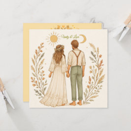 Boho Rustic Cowboy Bröllop spara datum