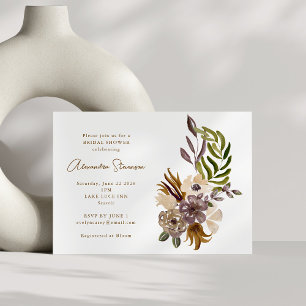 Boho Rustic Dusty Nature Botanical Möhippa Inbjudningar