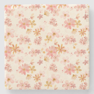 Boho rustic earthy botanical-blomman mönster stenunderlägg