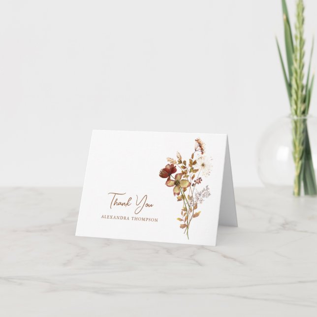 Boho Rustic Earthy Nature Botanical Möhippa Tack Kort (Framsida)