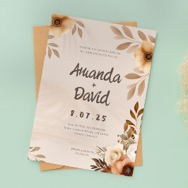 Boho Rustic Elegant bröllop-inbjudan Inbjudningar