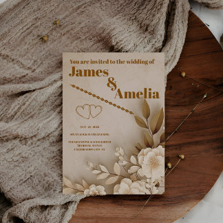 Boho Rustic | Elegant Wedding Inbjudningar