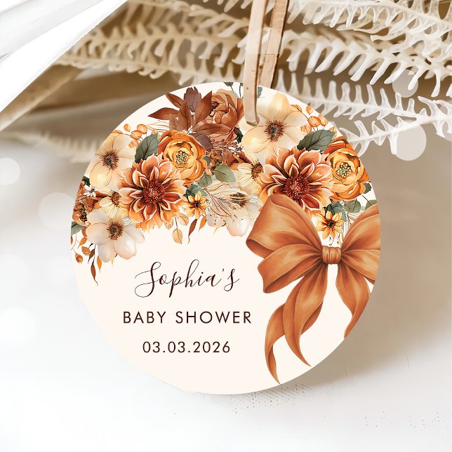 Boho Rustic Fall Blommigt Baby Shower Gåvor Etiketter (Skapare uppladdad)