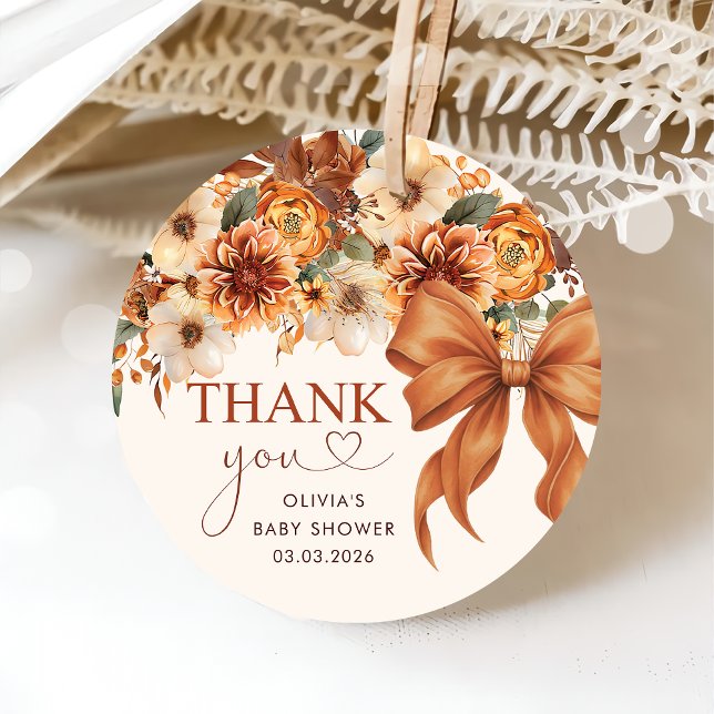 Boho Rustic Fall Blommigt Baby Shower Gåvor Etiketter (Skapare uppladdad)