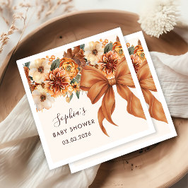 Boho Rustic Fall Blommigt Baby Shower Party Pappersservett