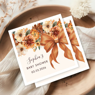 Boho Rustic Fall Blommigt Baby Shower Party Pappersservett