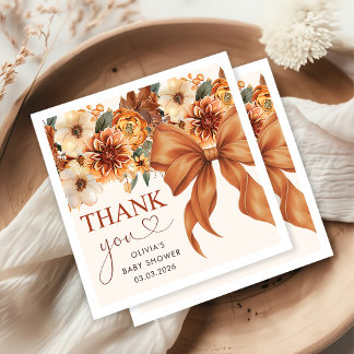 Boho Rustic Fall Blommigt Baby Shower Party Pappersservett