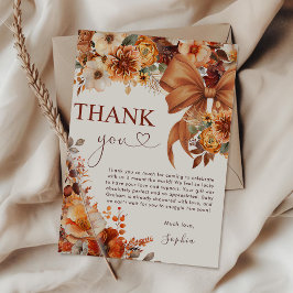 Boho Rustic Fall Blommigt Baby Shower - tackkort Inbjudningar