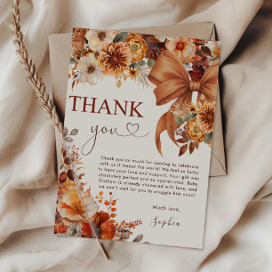 Boho Rustic Fall Blommigt Baby Shower - tackkort Inbjudningar