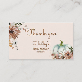 Boho Rustic fall pumpkin tack Visitkort