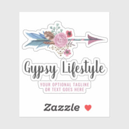 Boho Rustic Feather Arrow Watercolor Bohemian Logo Klistermärken