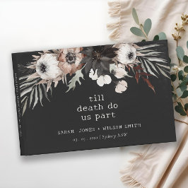 Boho Rustic Gothic Rust Black Botanical Bröllop Gästböcker