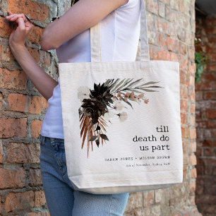 Boho Rustic Gothic Rust Black Botanical Bröllop Tygkasse
