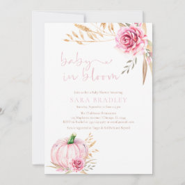 Boho Rustic-höstduschen Pumpkin flicka Inbjudningar