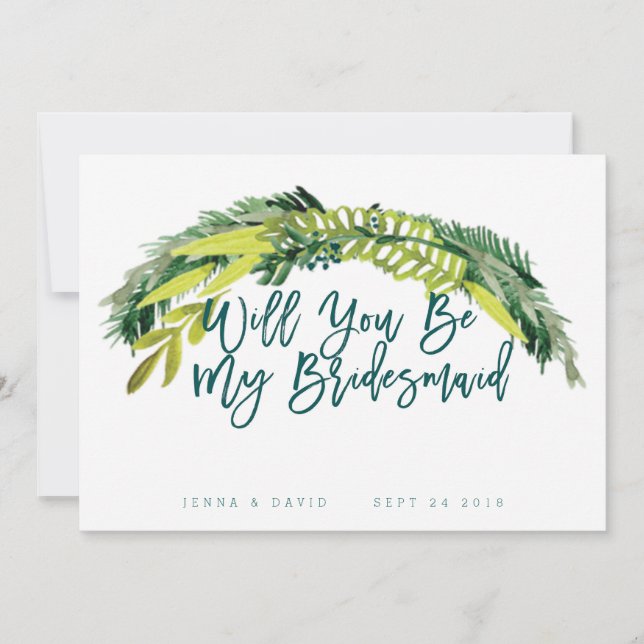 Boho Rustic, kommer du att bli min bridesmaid Inbjudningar (Framsida)