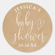 Boho Rustic Kraft Neutral Baby Shower-partygåva