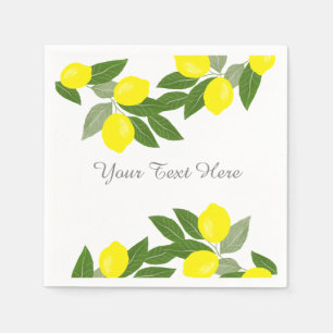 Boho Rustic Lemon Party Decor Papper Napkins Pappersservett