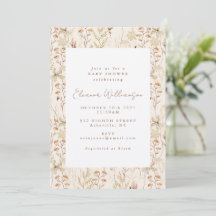 Boho Rustic Meadow Flowers Blommigt Baby Shower