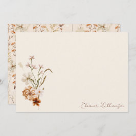 Boho Rustic Meadow Flowers Blommigt Möhippa Tack Kort