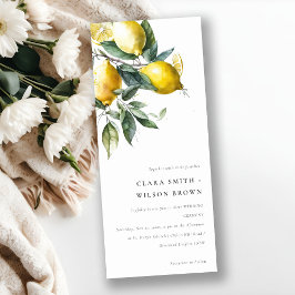 Boho Rustic Minimal Gult Lemon Garden Wedding Inbjudningar